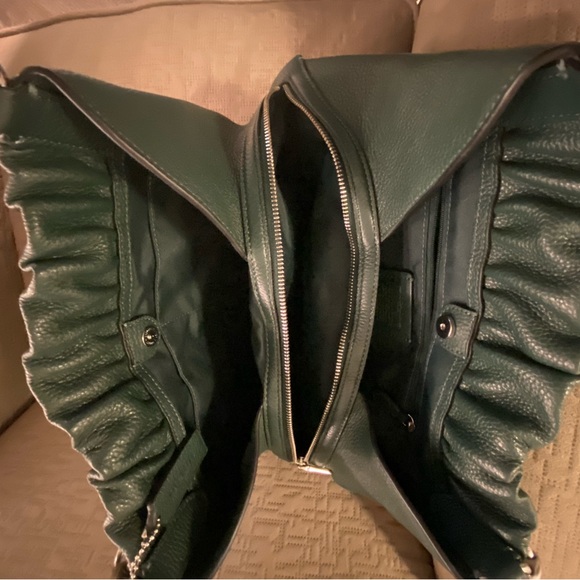 Like New, deep ivy green, rich pebbled leather COACH hobo purse - Picture 6 of 8